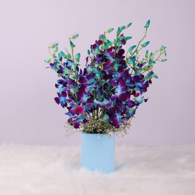 Mesmerising Blue Orchids Vase
